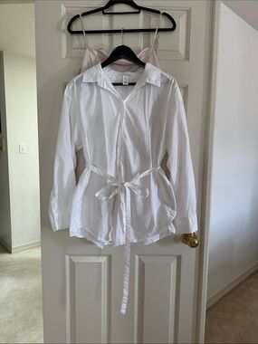 H&M White Maternity Top with Tie